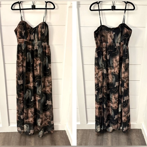 Y2K VINTAGE SPIN DOCTOR L renaissance art 2 wear woman a-line maxi dress - Picture 4 of 16